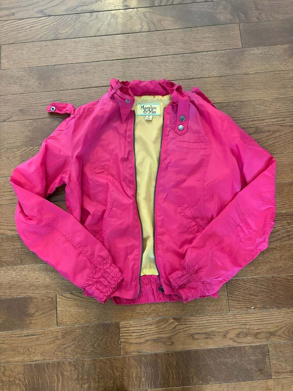 Maralyn & Me Pink Nylon Windbreaker Zip-Up Jacket